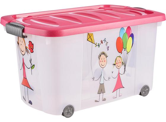 Uskladňovací Box Kiddys - pink/transparentné, plast (60/38/32cm) Uskladňovací Box Kiddys - pink/transparentné, plast (60/38/32cm)