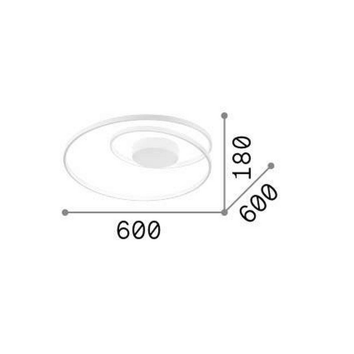 LED-Deckenleuchte Bianco Weiß D: 60 cm - Weiß, Design, Kunststoff/Metall (60/18cm) - Ideal Lux