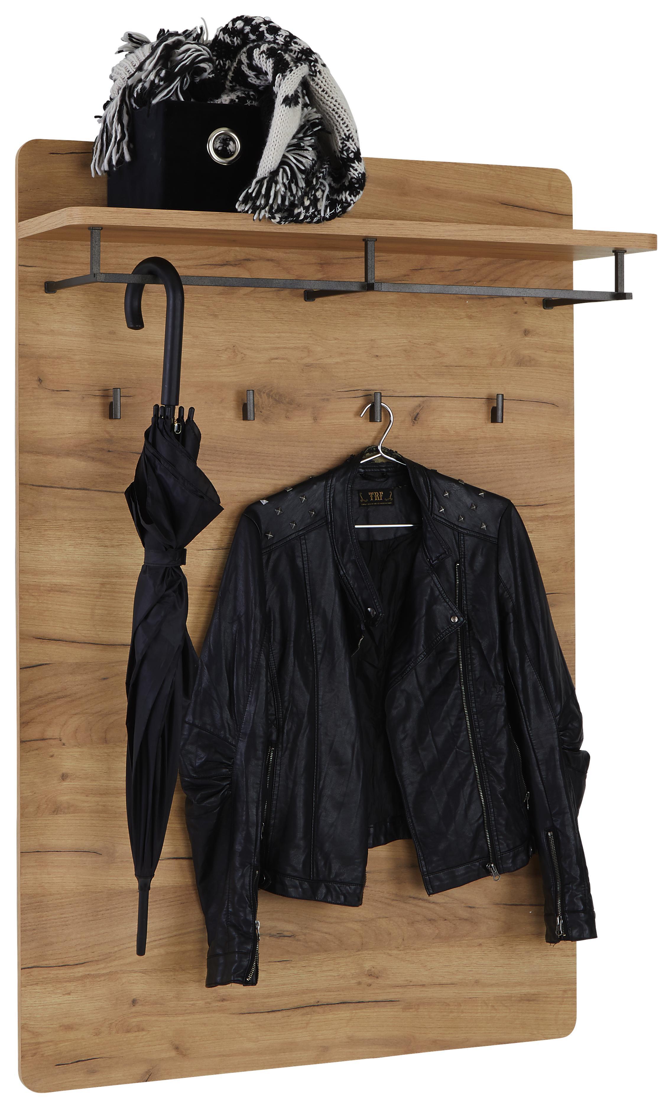 Garderobenpaneel Fontana - Eichefarben, MODERN, Holzwerkstoff (84/129/27cm)