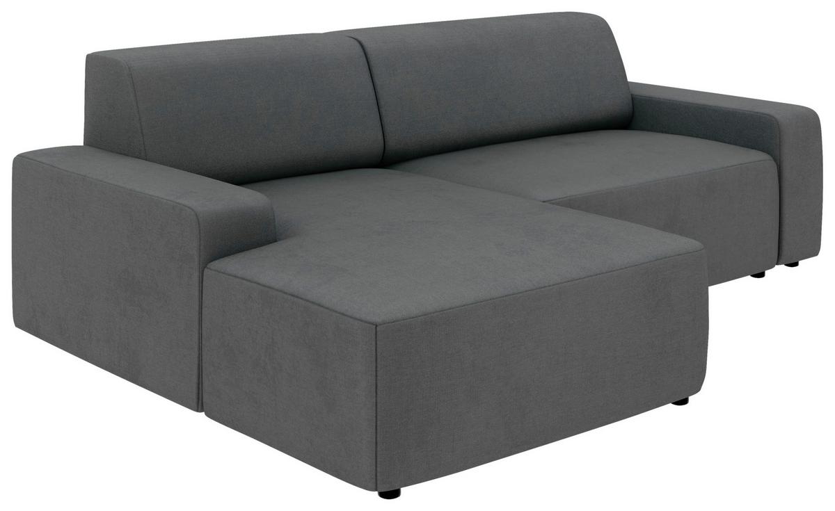 Ecksofa Wien Anthrazit S: 162x246 cm - Anthrazit/Schwarz, MODERN, Textil (162/246cm) - Trendmanufaktur