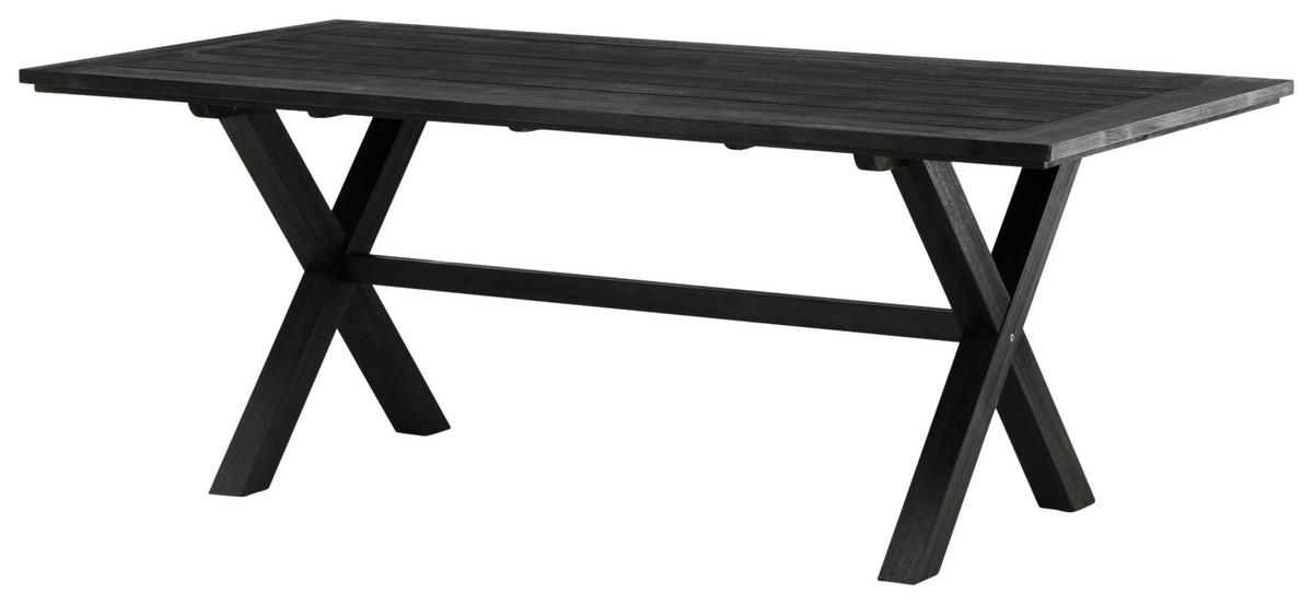 Gartentisch Rives - Schwarz, KONVENTIONELL, Holz (200/100/75cm) - Gardenson