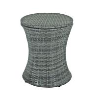 Gartentisch mit Getränkekühler Mumbai Kunststoff/Metall ⌀45cm - Dunkelgrau/Schwarz, Basics, Kunststoff/Metall (45/55/45cm) - Gardenson