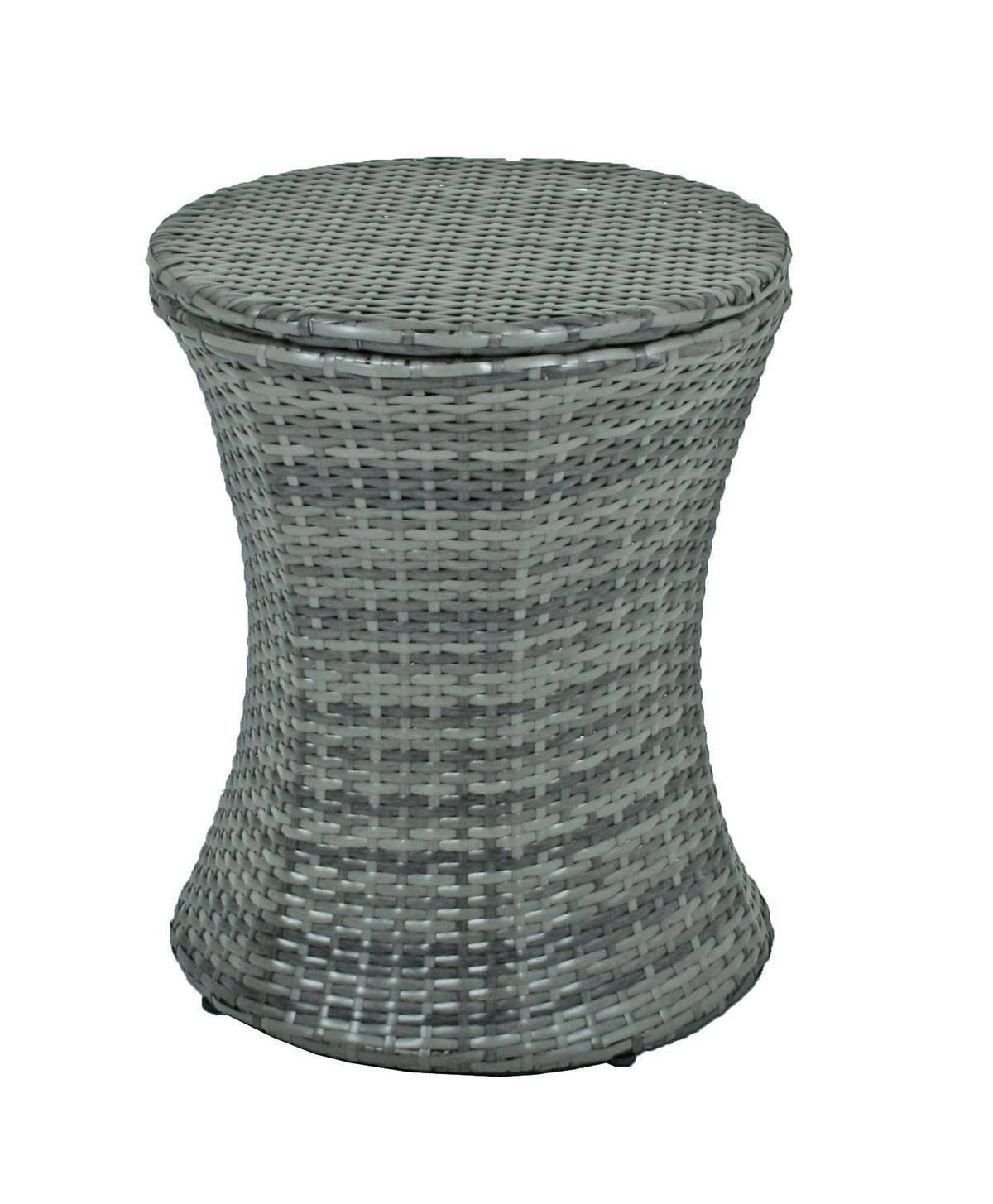 Gartentisch mit Getränkekühler Mumbai Kunststoff/Metall ⌀45cm - Dunkelgrau/Schwarz, Basics, Kunststoff/Metall (45/55/45cm) - Gardenson