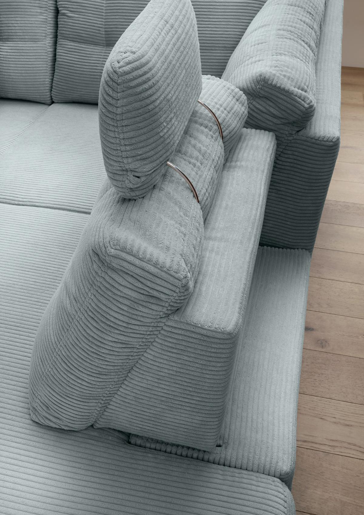 Ecksofa Brizzini Hellblau S: 274x206 Cm - Naturfarben/Hellblau, MODERN, Textil (274/206cm) - Livetastic