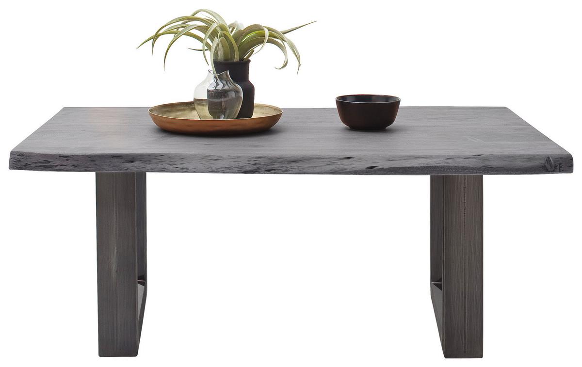 Couchtisch Holz Massiv Cartagena Grau/nickelfarben - Grau/Nickelfarben, MODERN, Holz/Metall (110/45/70cm)