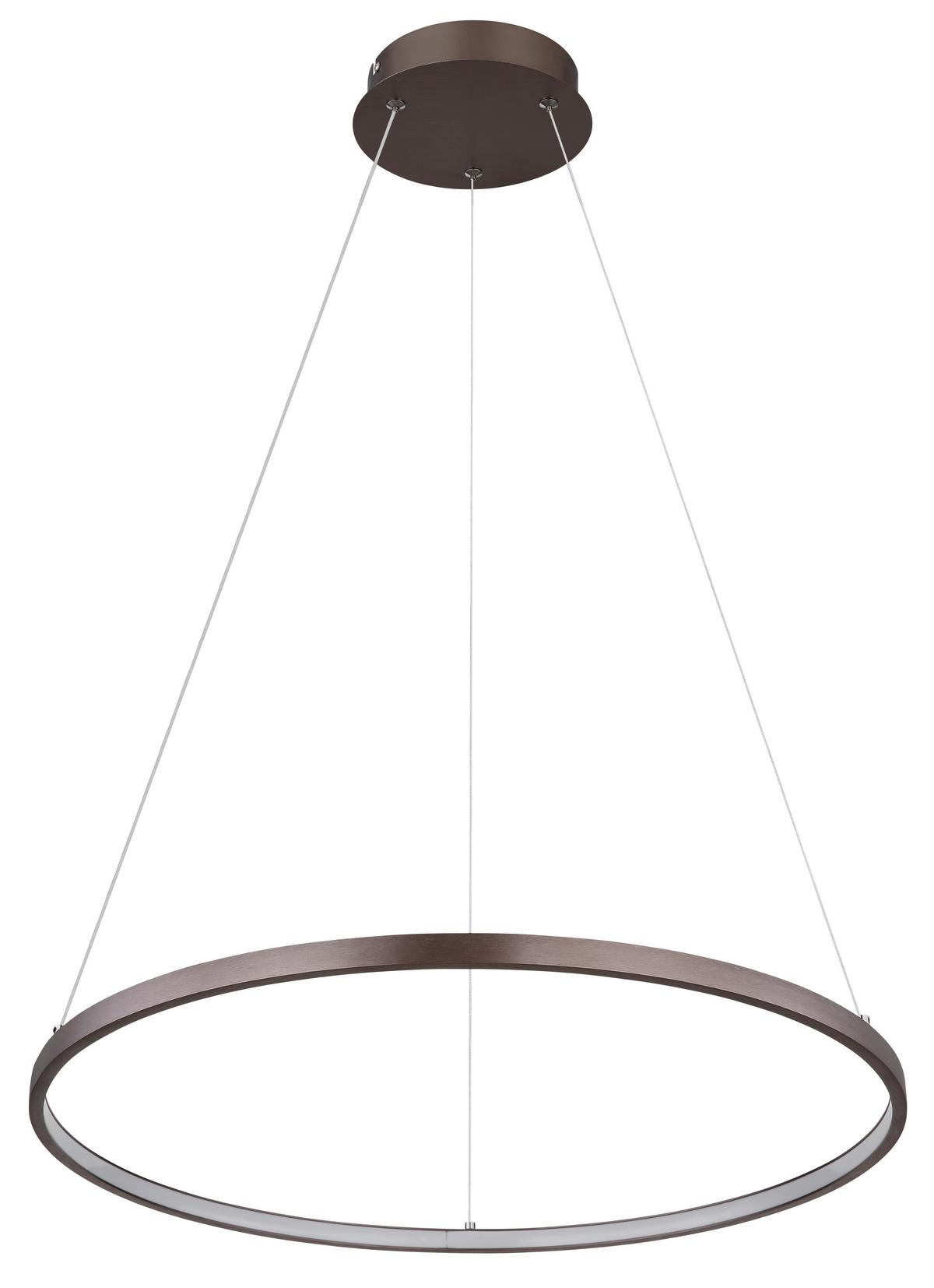 LED-Hängeleuchte 67192-29br - Opal/Braun, Design, Kunststoff/Metall (60,5/120cm) - Globo