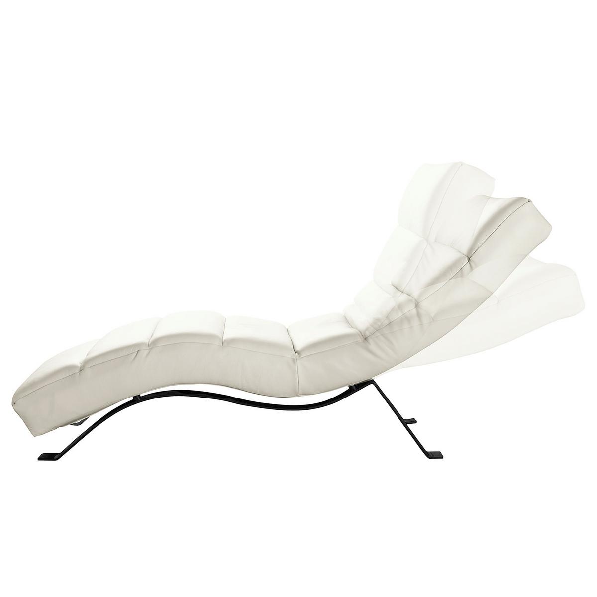 Relaxliege Swing Black Weiß B: 65 Cm - Schwarz/Weiß, Design, Leder (65/65-95/171cm) - Livetastic