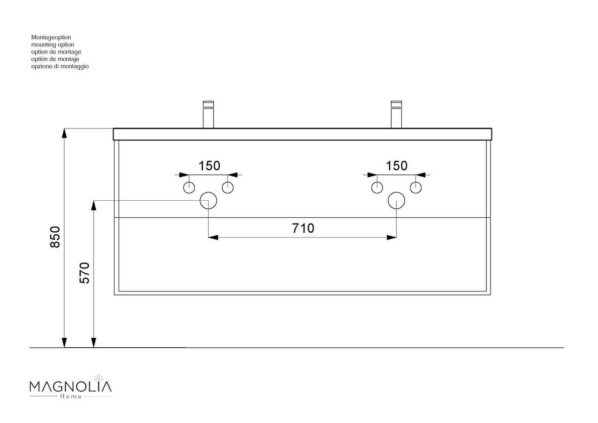 WASCHTISCHKOMBI Fellini, Weiß HG B: 60 cm - Weiß Hochglanz/Weiß, Basics, Keramik/Holzwerkstoff (60cm) - MID.YOU