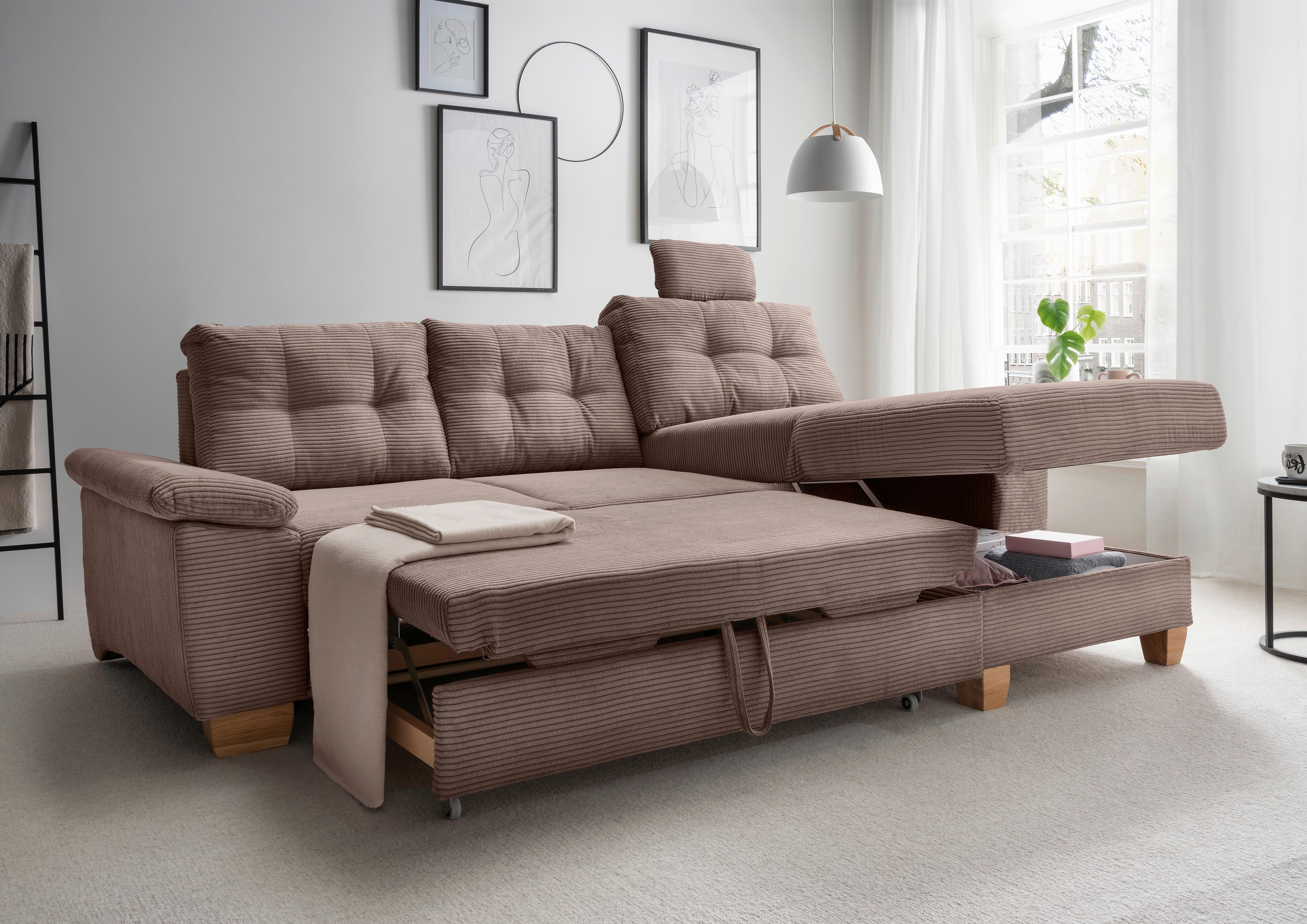 Ecksofa Brizzini Graubraun S: 270x176 Cm - Graubraun/Naturfarben, MODERN, Textil (270/176cm) - Livetastic