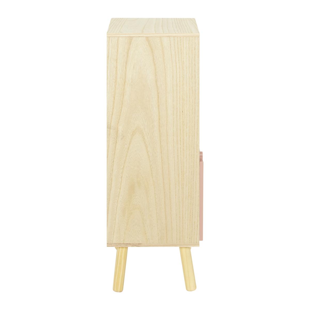 Regál do dětského pokoje LANNY růžový - barvy borovice/pink, Moderní, dřevo (40/86/31cm) - Bessagi Kids
