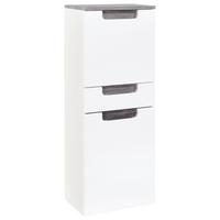 Midischrank Mit Türdämpfer Siena 40cm Weiß/eiche Dekor - Weiß/Silbereichenfarben, MODERN, Holzwerkstoff (40/105/27cm) - Held