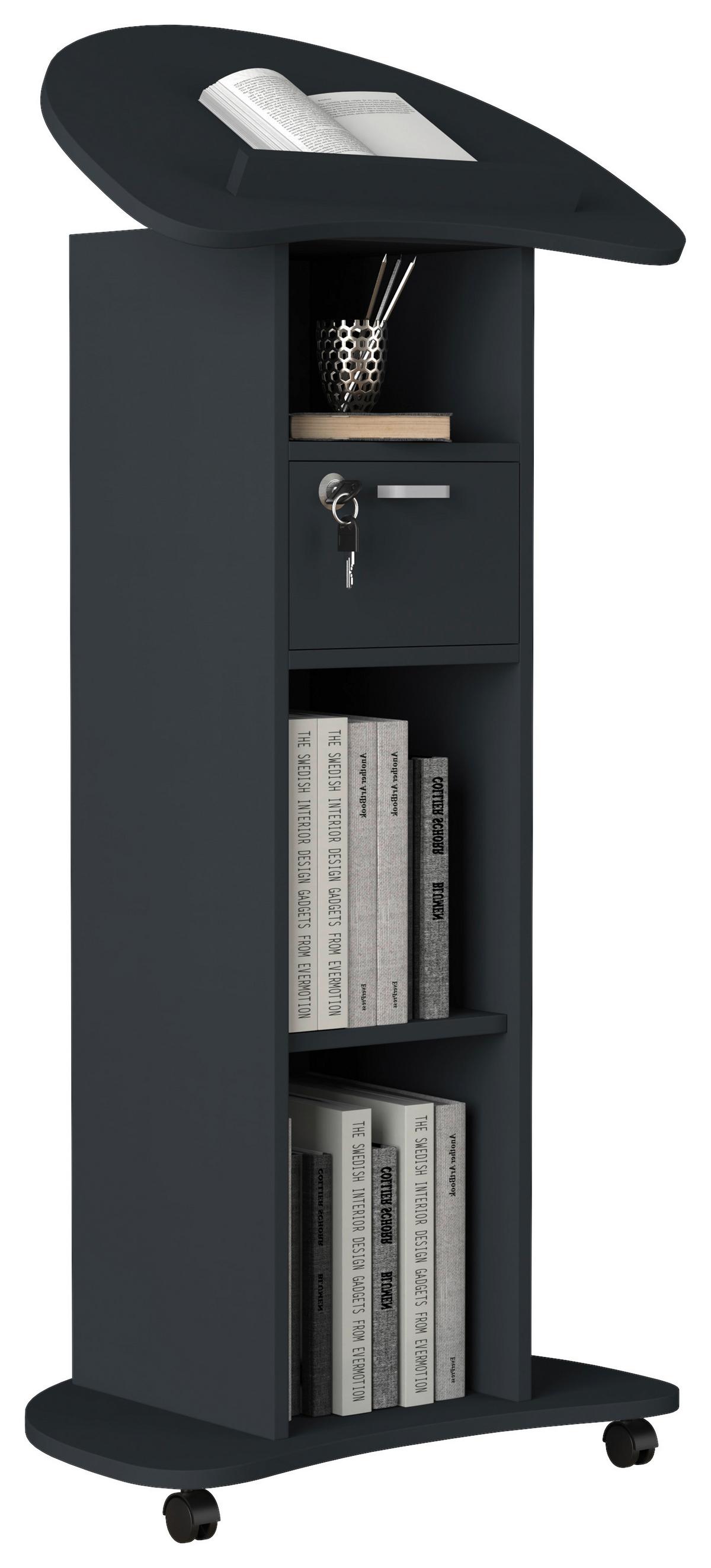 Stehpukt Redola M Anthrazit Mit Stauraum - Anthrazit, MODERN, Holzwerkstoff (56/110/37cm) - MID.YOU