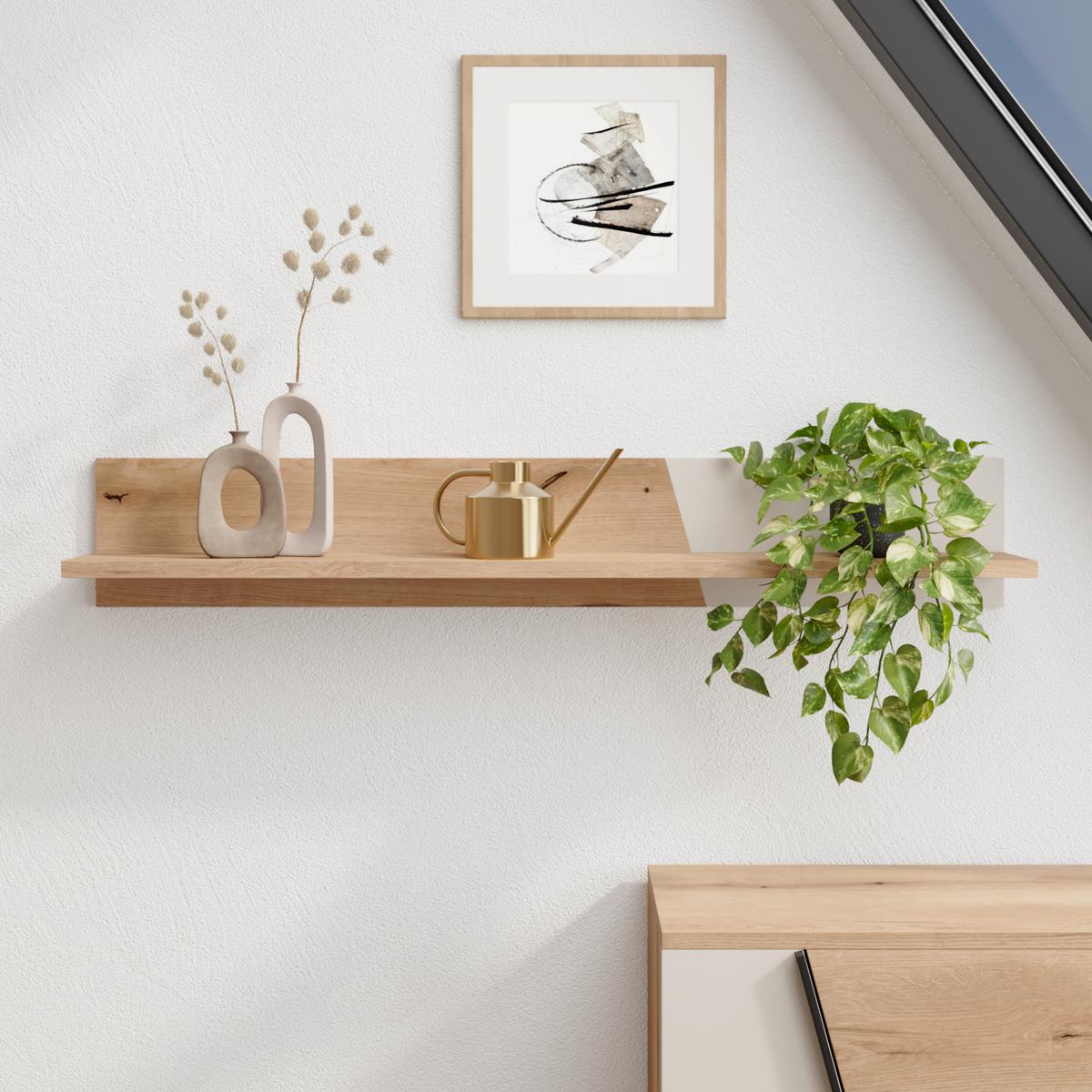 Wandboard Venedig NEW Kaschmir/Eichefarben B: 140 cm - Kaschmir/Eichefarben, MODERN, Holzwerkstoff (140/23/22cm)