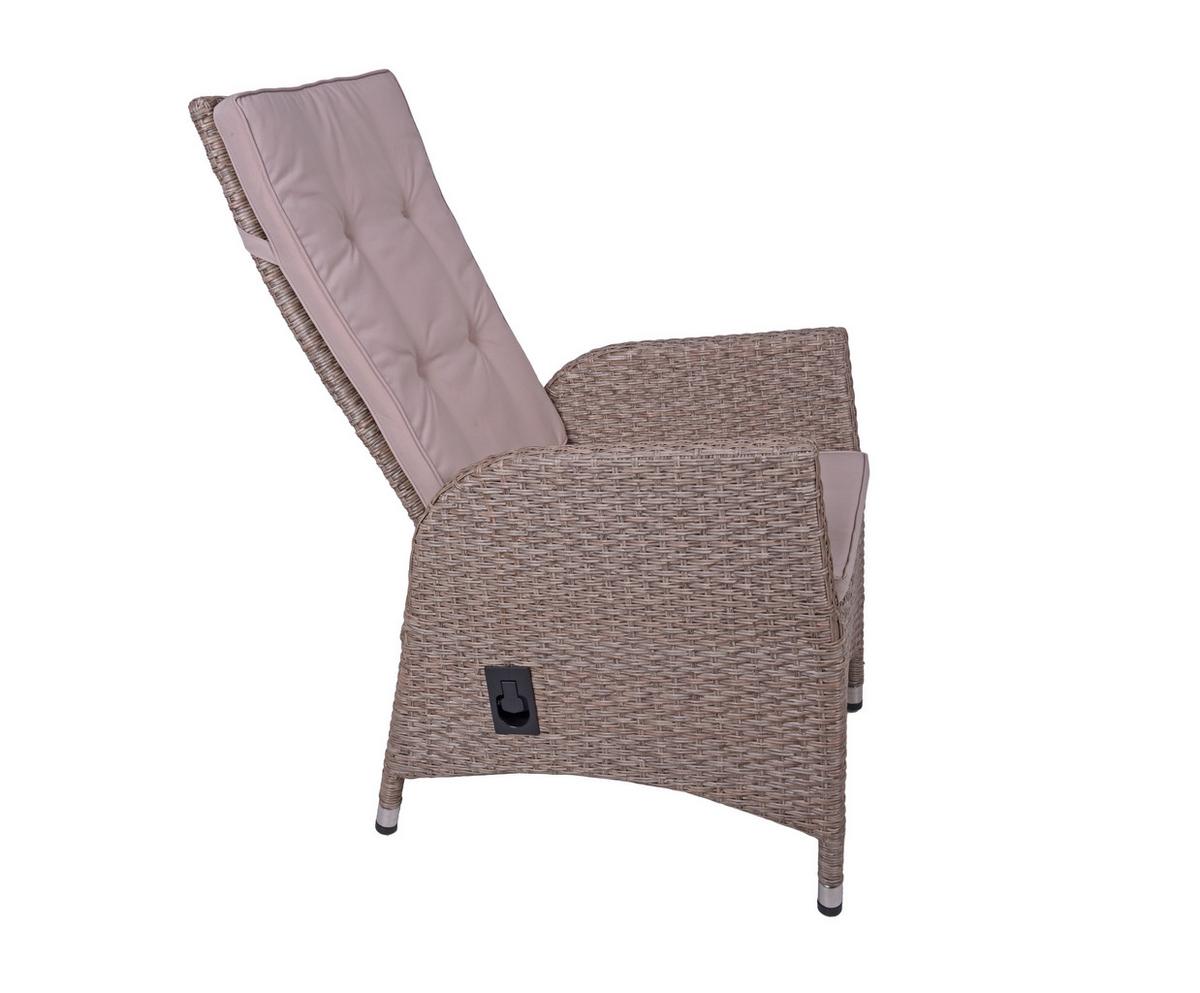 Gartenstuhl-Set Uv-Beständig Braga, Kunststoffgeflecht - Creme/Braun, Basics, Kunststoff/Textil (68/109/60cm) - Gardenson