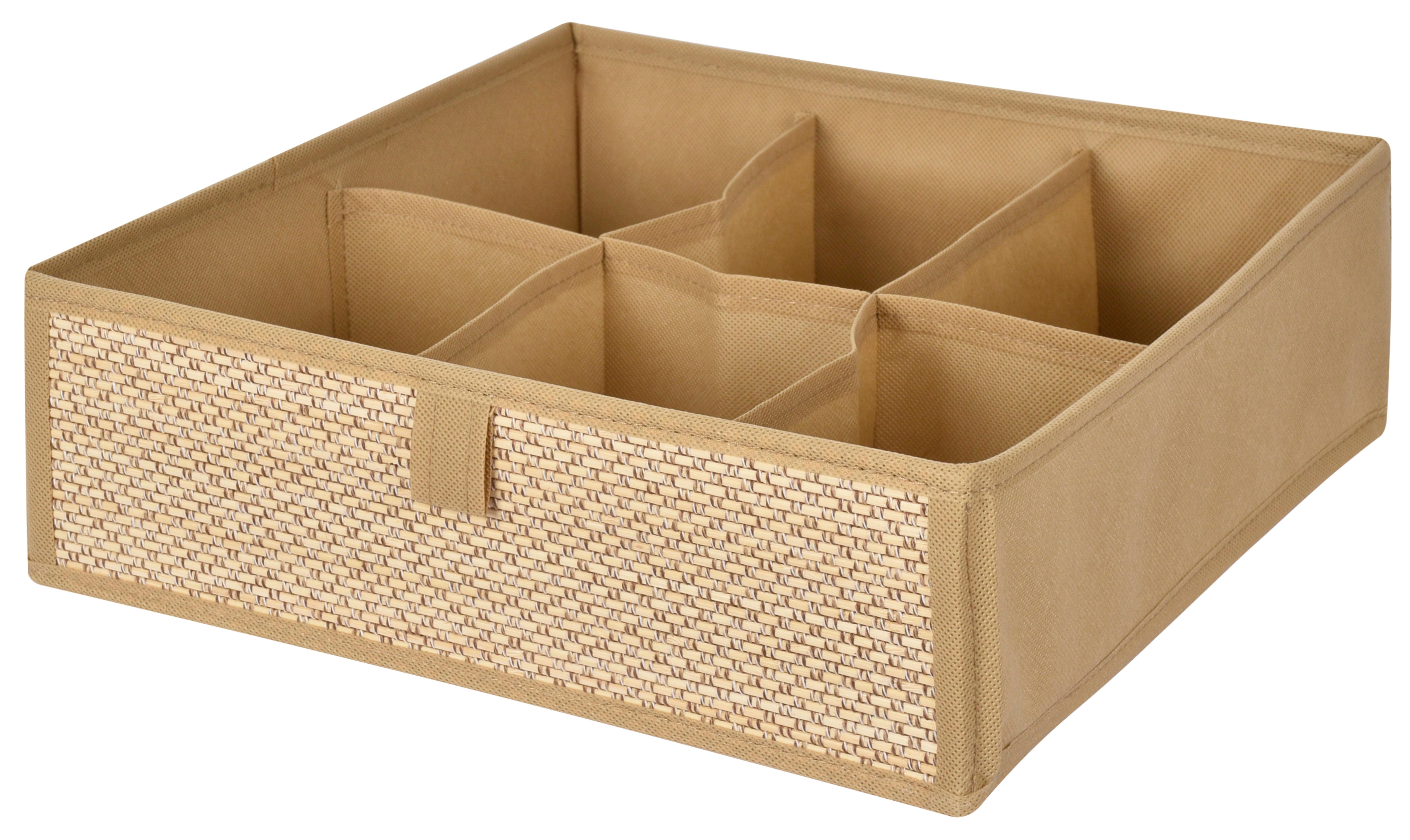 Úložný box SMART - béžová, Konventionell, kartón/textil (32/32/10cm) - Mömax