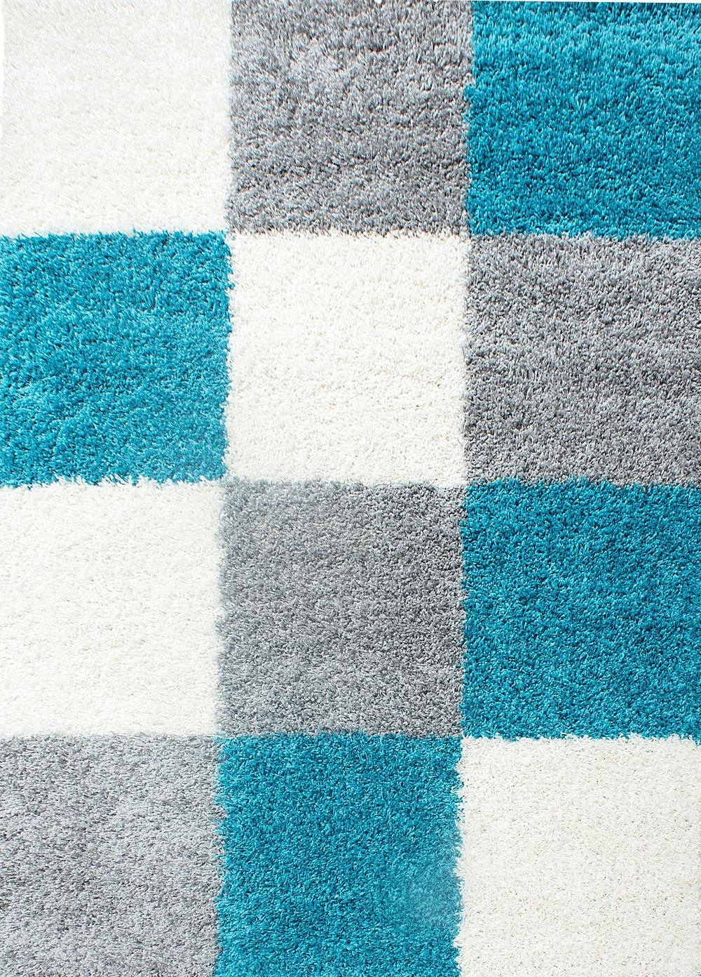 Hochflor Teppich Türkis Life 160x230 Cm - Türkis/Hellgrau, KONVENTIONELL, Textil (160/230cm) - Novel