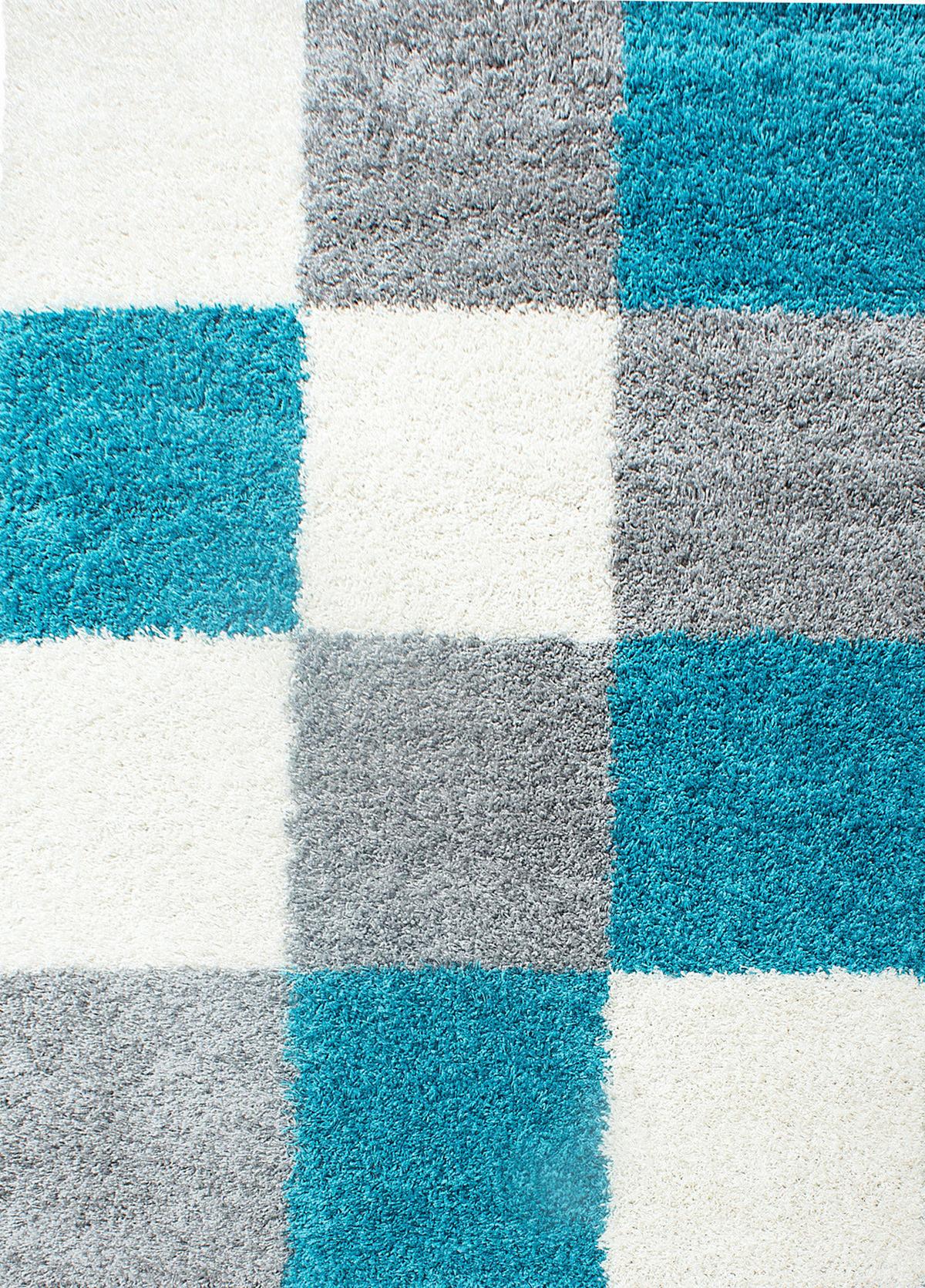 Hochflor Teppich Türkis Life 160x230 cm - Türkis/Hellgrau, KONVENTIONELL, Textil (160/230cm) - Novel