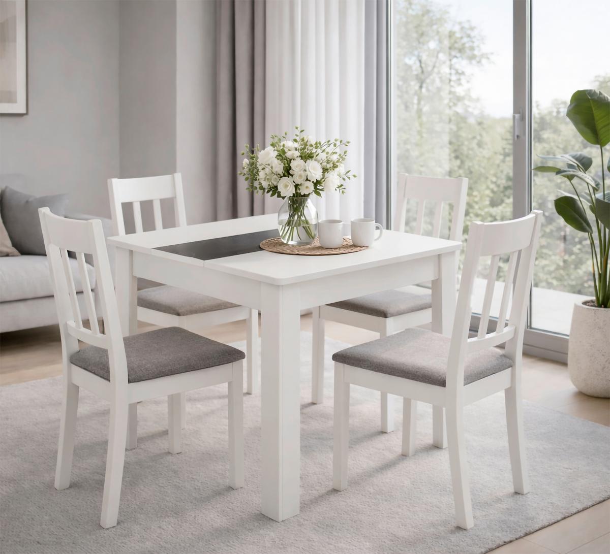 Esstisch Disalo Anthrazit/Weiß L: 80cm - Anthrazit/Weiß, MODERN, Holzwerkstoff (80/80/75cm) - MID.YOU