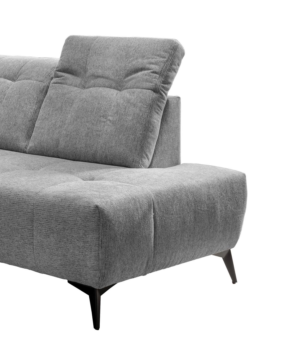 Ecksofa Mit Usb Anschluss Sano, Silberfa., S: 261x200 Cm - Silberfarben/Schwarz, MODERN, Textil (261/200cm) - Livetastic