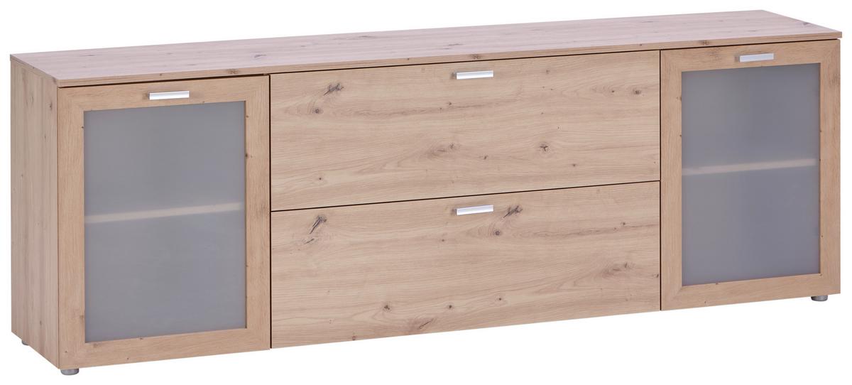 Tv-lowboard Xeno B: 180 Cm Eiche Artisan - Eiche Artisan, MODERN, Glas/Holzwerkstoff (180/62/37cm)
