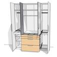 Kleiderschrank Unit 4trg. Maxihöhe - KONVENTIONELL (182,2/242,2/58,3cm) - Ondega