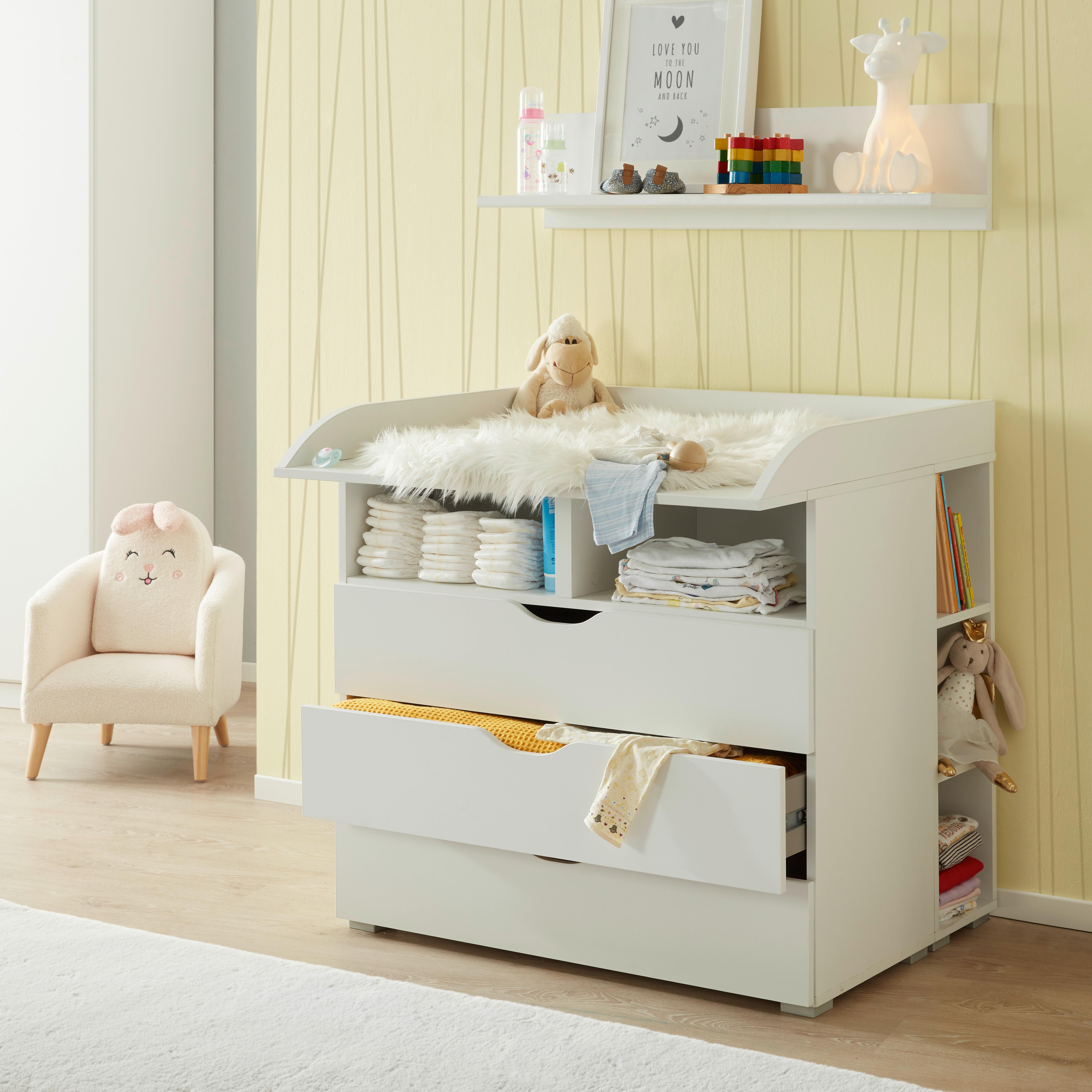 PŘEBALOVACÍ KOMODA WHITE - bílá, kompozitní dřevo (93/90/79cm)