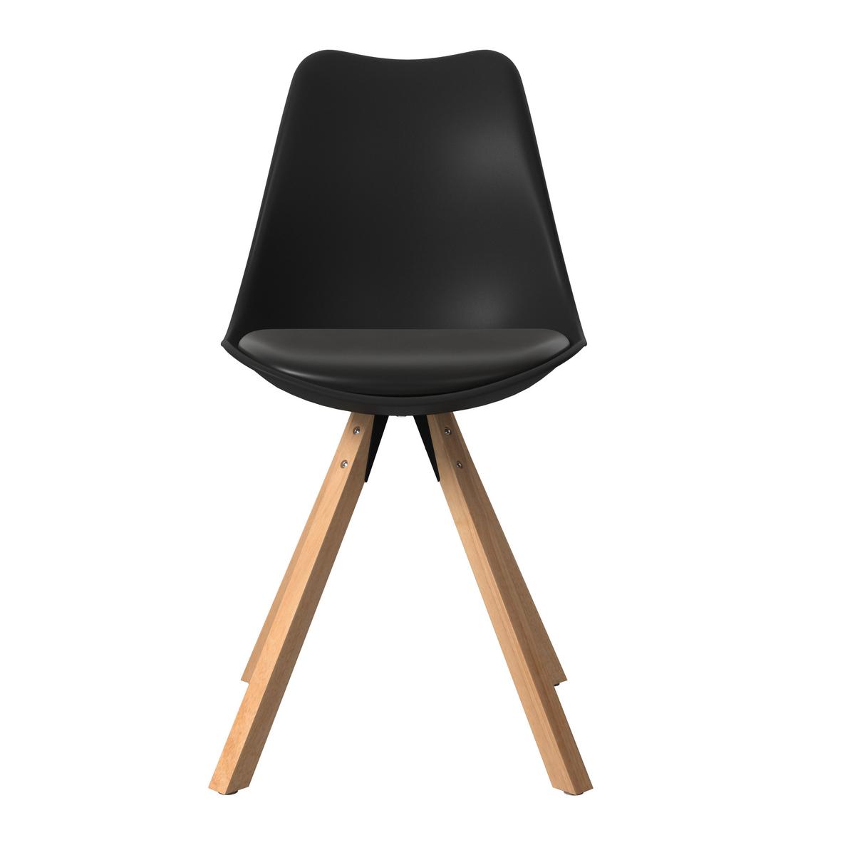 STOLIČKA LILLY 2 -TOP- - čierna/prírodná farba, Modern, drevo/textil (48,5/84/55cm) - Based