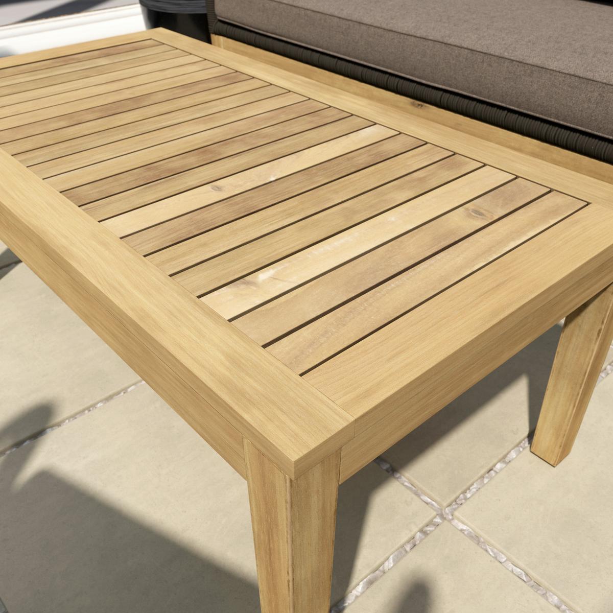 TERASOVÁ SEDACÍ SOUPRAVA MAJA - šedá/barvy akácie, Moderní, kov/dřevo (142/74/73cm) - Mömax