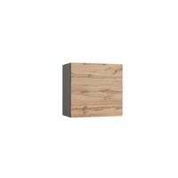 Küchenoberschrank Turin 60cm Graphitfarben/Eiche 1 Drehtüre - Eiche Wotan/Graphitfarben, Design (60/57/34cm) - Held