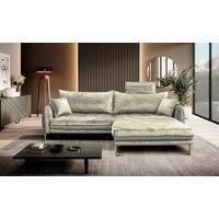 Ecksofa Whisper Creme S: 264x196 cm - Goldfarben/Creme, Design, Textil (264/196cm) - MID.YOU