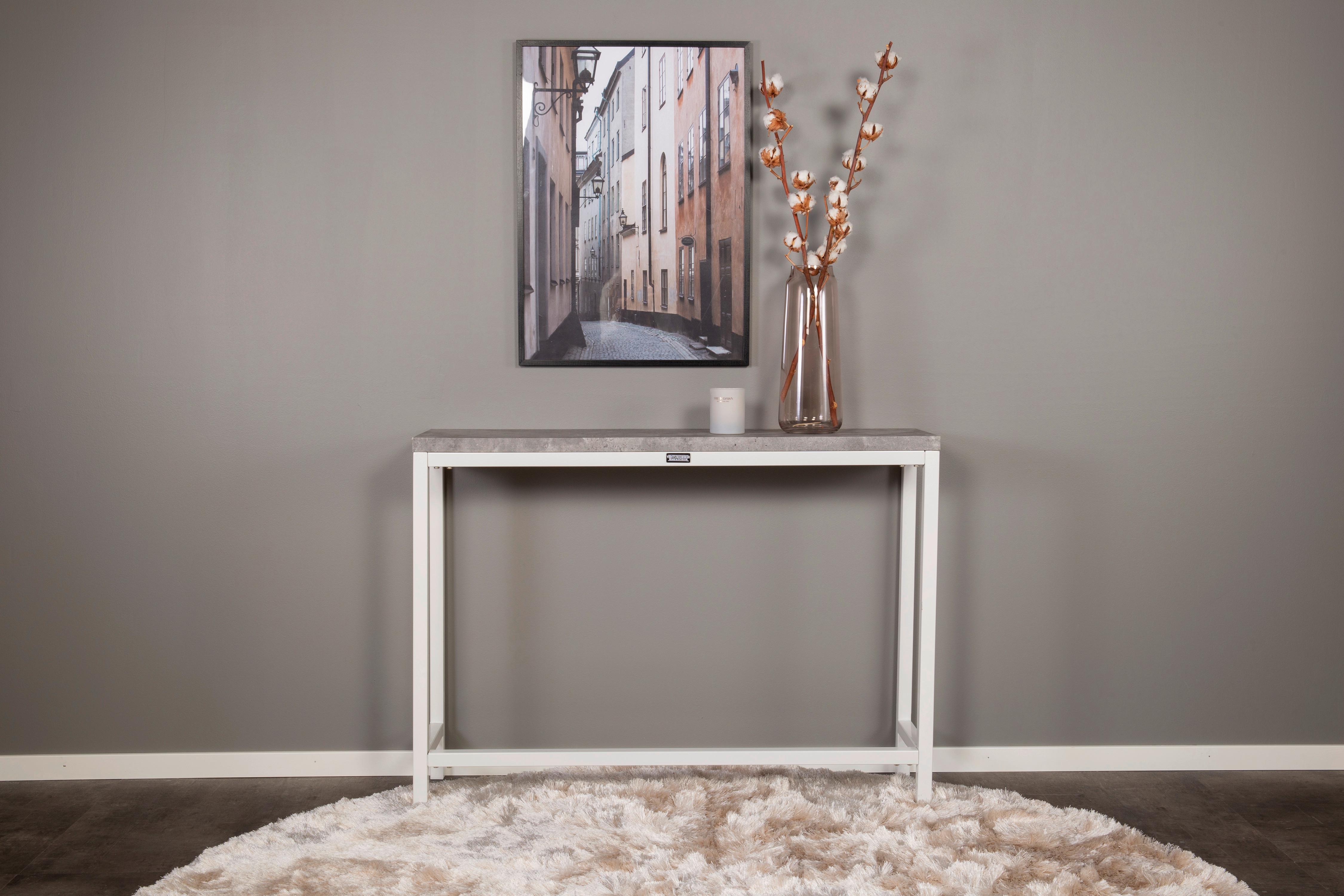 Beistelltisch Rise - Hellgrau/Weiß, Design, Holzwerkstoff/Metall (110/30/80cm) - Livetastic
