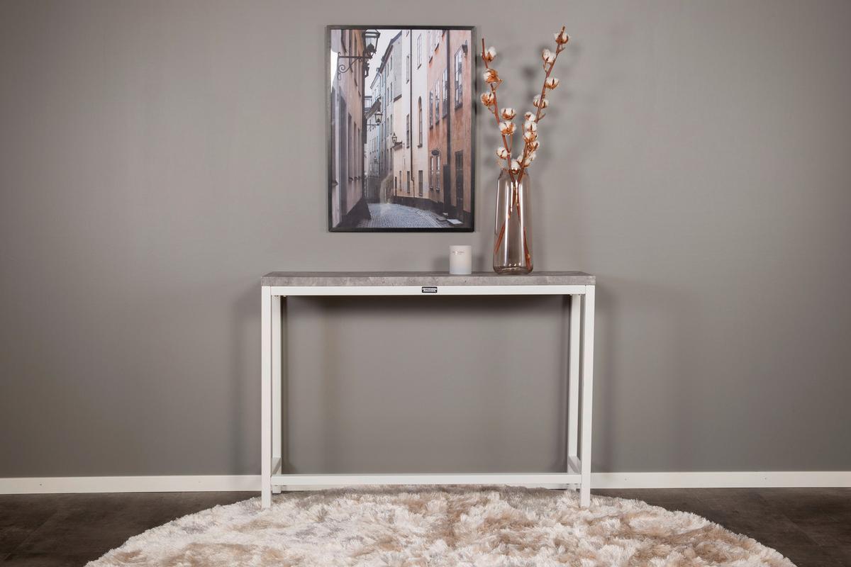 Beistelltisch Rise - Hellgrau/Weiß, Design, Holzwerkstoff/Metall (110/30/80cm) - Livetastic