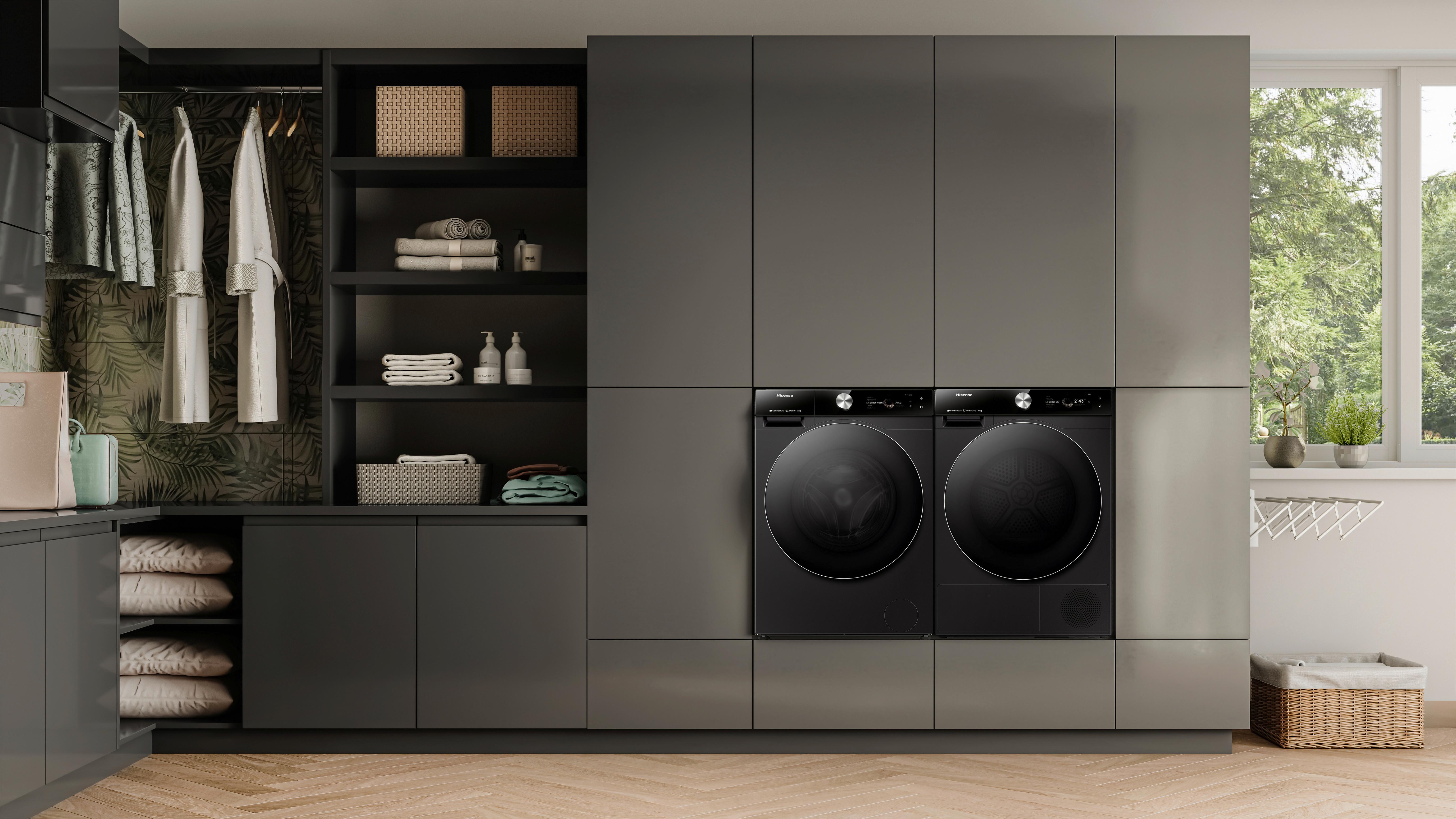 Waschmaschine Wf7s1247bb - Schwarz, Basics, Glas/Kunststoff (59,5/84,5/64cm) - Hisense