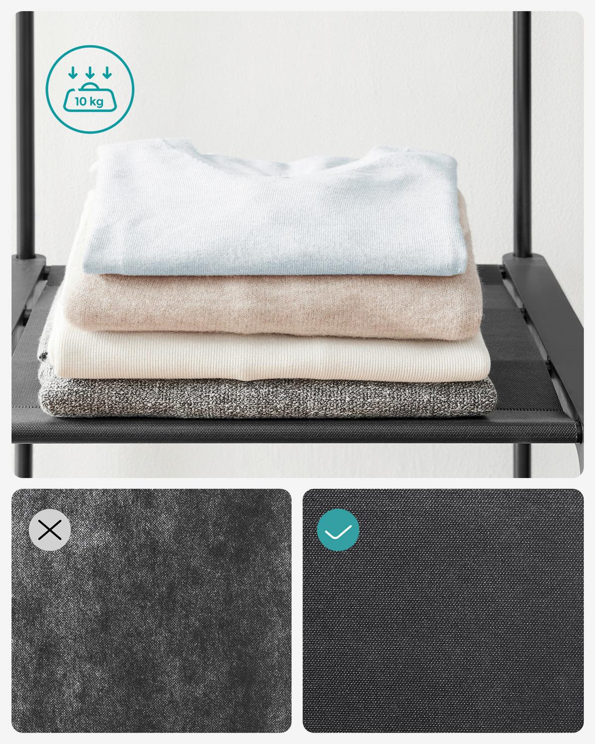 Garderobenständer Schwarz B: 151cm - Schwarz, Basics, Kunststoff/Textil (151/166/43cm)