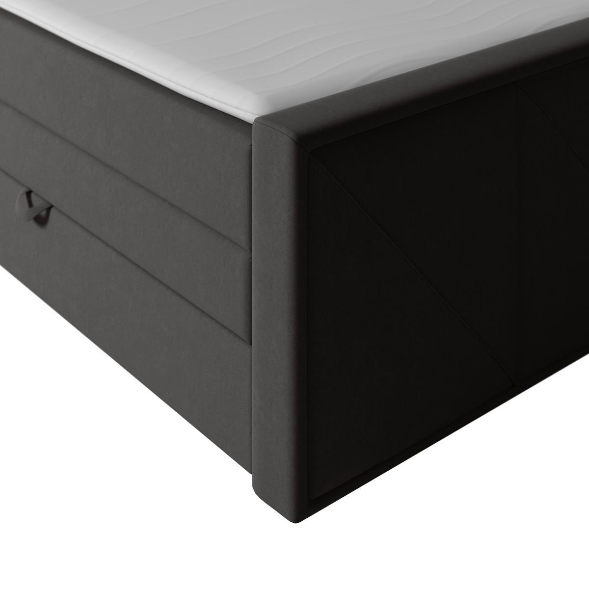 Boxspringbett Mit Bettkasten Oslo 180x200 Cm Anthrazit - Anthrazit/Schwarz, MODERN, Karton/Holzwerkstoff (180/200cm) - MID.YOU