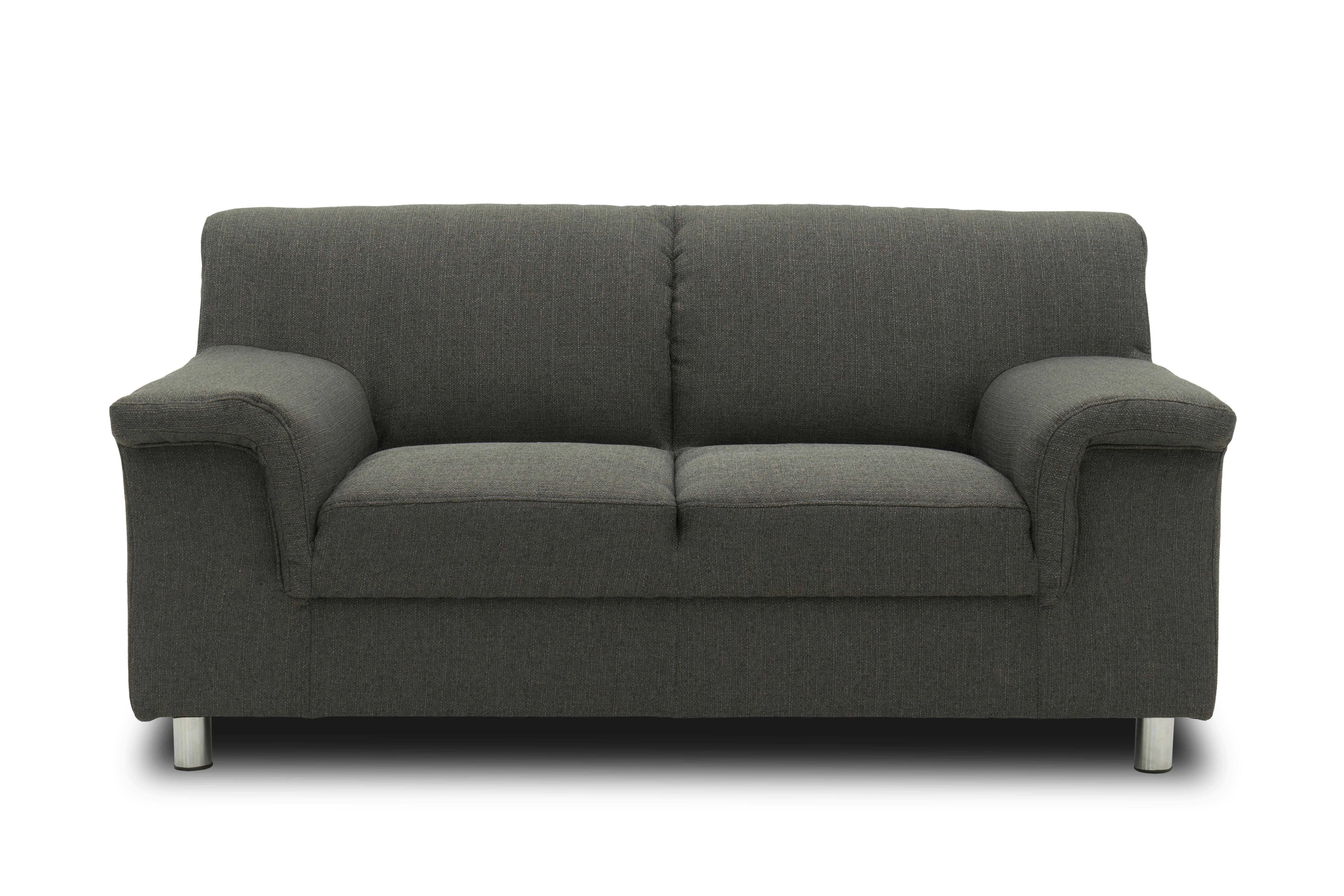 2-Sitzer-Sofa Jamie Rücken Echt Schlammfarben - Chromfarben/Schlammfarben, KONVENTIONELL, Textil (145/72/80cm) - MID.YOU
