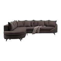 Rohová sedačka AXEL, ľavá, mokka ženilka - čierna/mokka, Modern, kov/textil (250/87/291cm) - Mömax