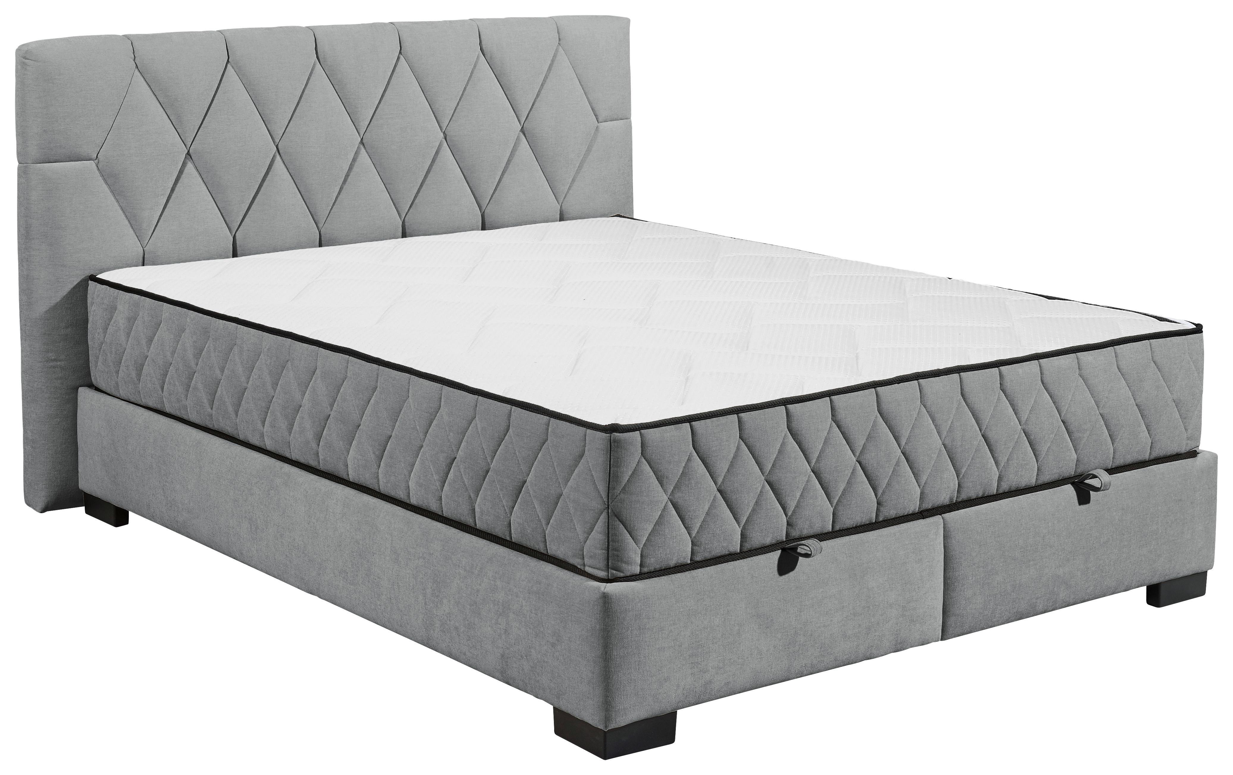 Boxbett Nagol B - Anthrazit/Schwarz, MODERN, Holzwerkstoff/Textil (160/200cm) - MID.YOU