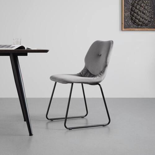 Stolička ALICA - čierna/sivá, Modern, kov/textil (57/83/46cm) - Bessagi Home