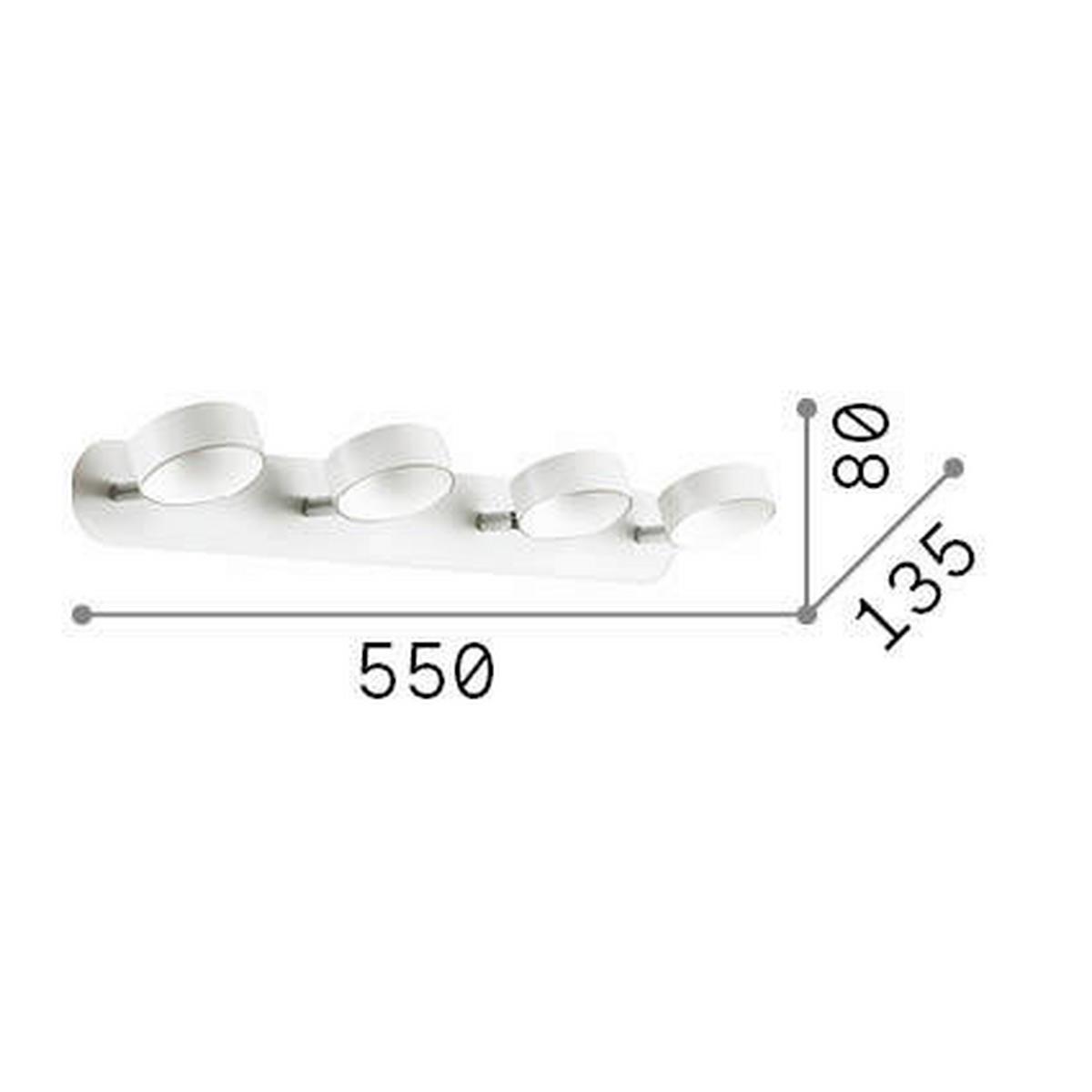 Led-deckenleuchte Oby Weiß L: 55 Cm - Weiß, Basics, Kunststoff/Metall (55/13,5/8cm) - Ideal Lux