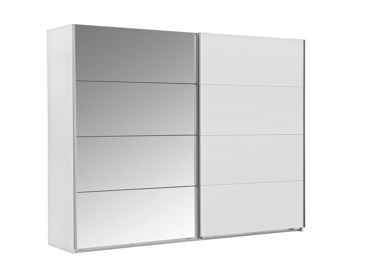 ŠATNÍ SKŘÍŇ S POSUVNÝMI DVEŘM ERNIE - bílá, dřevo/kompozitní dřevo (225/210/64cm)