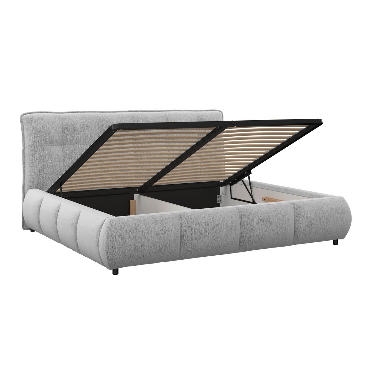 Polsterbett Limo Hellgrau 160x200 cm - Hellgrau/Schwarz, KONVENTIONELL, Holz/Holzwerkstoff (160/200cm) - James Wood