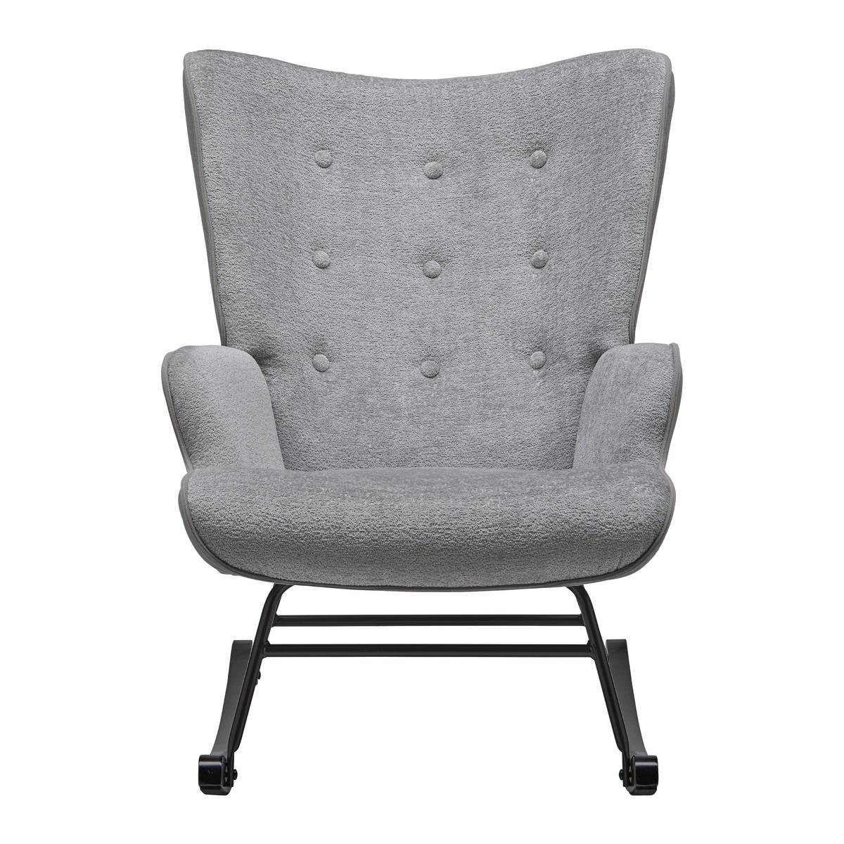 Hojdacie kreslo ROCK, sivá, max. 140 kg - čierna/sivá, Modern, kov/drevo (66/90/77cm) - Mömax