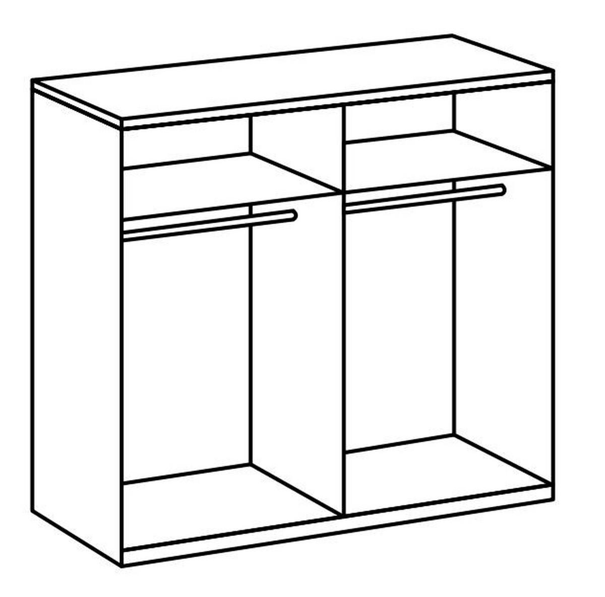 Kleiderschrank mit zwei Einlegeböden und zwei Kleiderstangen