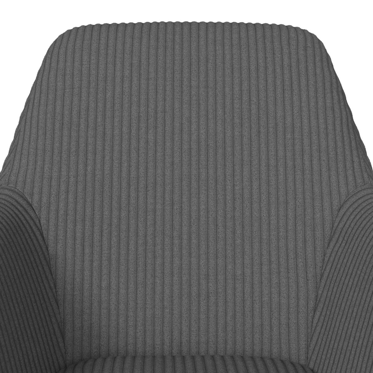 ŽIDLE S PODRUČKAMI ALANI ŠEDÁ - šedá/černá, Moderní, kov/textil (60/58/86cm) - Bessagi Home