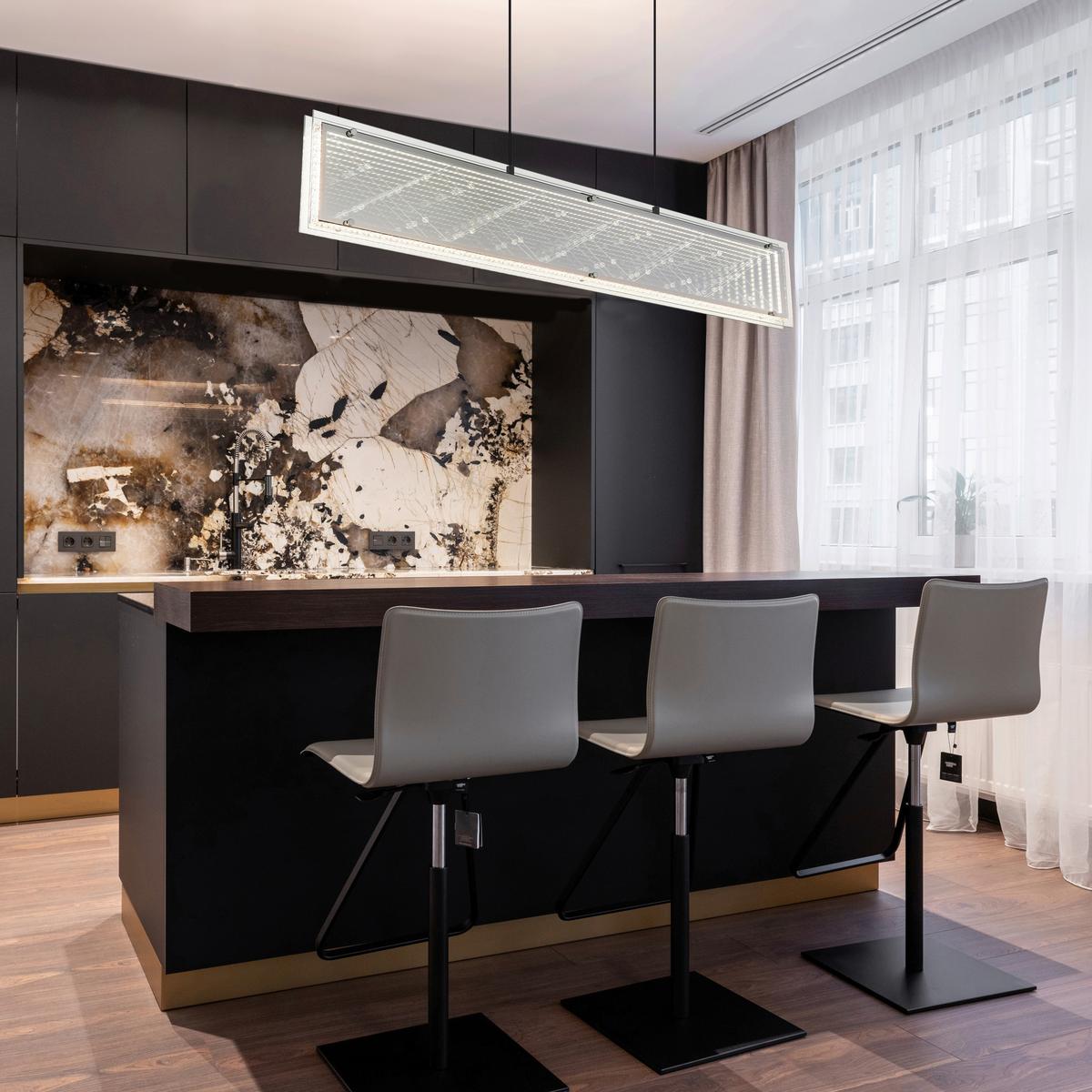 LED-Hängeleuchte Memory-Funktion - Klar/Chromfarben, Design, Glas/Kunststoff (113/8/120cm) - Globo