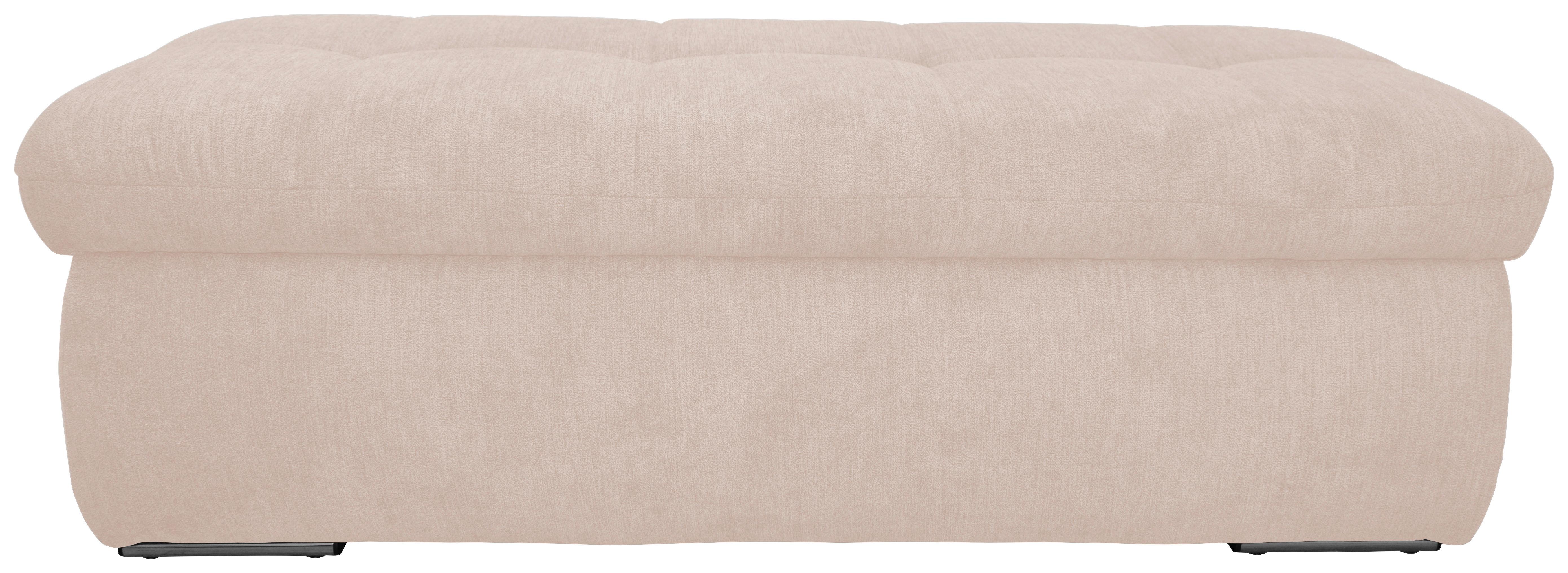 Hockerbank Moric Mikrofaser Beige H: 43 Cm Inkl. Stauraum - Chromfarben/Beige, KONVENTIONELL, Textil (136/43/64cm) - MID.YOU