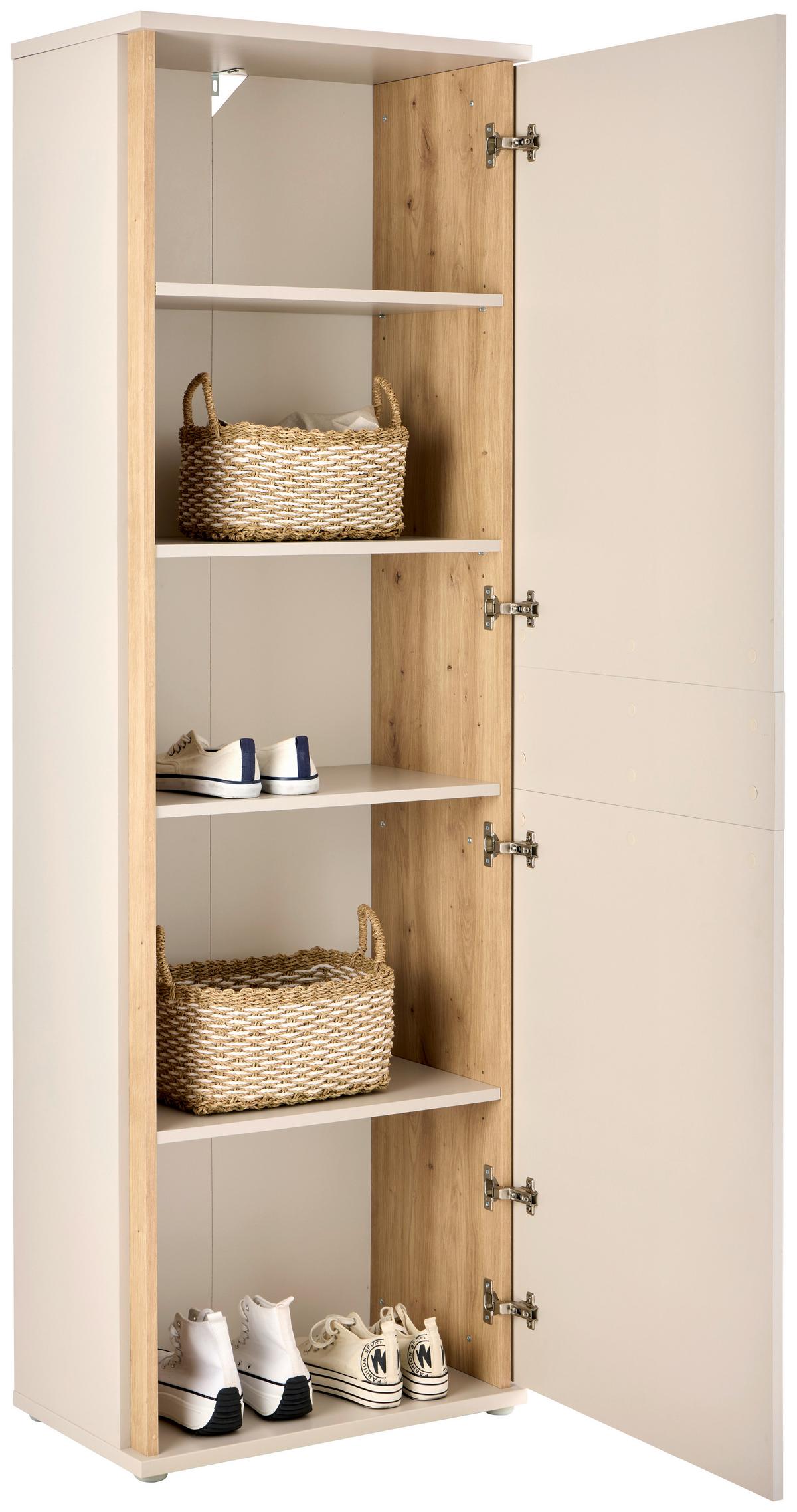 Schuhschrank Antonio Kaschmir H: 190 Cm - Kaschmir/Eiche Artisan, Trend, Holzwerkstoff (61/189,9/37,5cm)