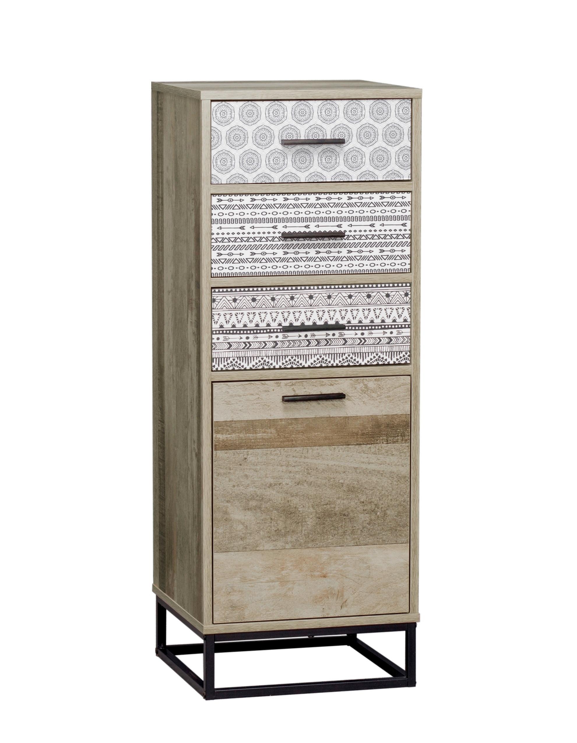 Kommode Graubraun, Naturfarben B: 39,5cm - Graubraun/Schwarz, Design, Holzwerkstoff (39,5/106/38cm) - Livetastic