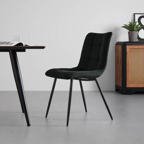 Elegantná stolička SURI čierna - čierna, Modern, kov/drevo (46/87/59cm) - Bessagi Home